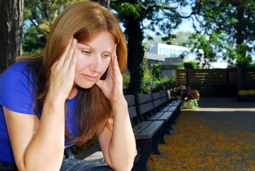 Woman with headache