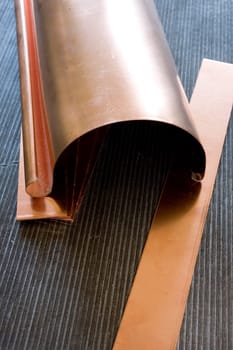 Copper gutter edged with bead