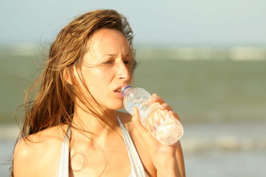 Woman drinking water