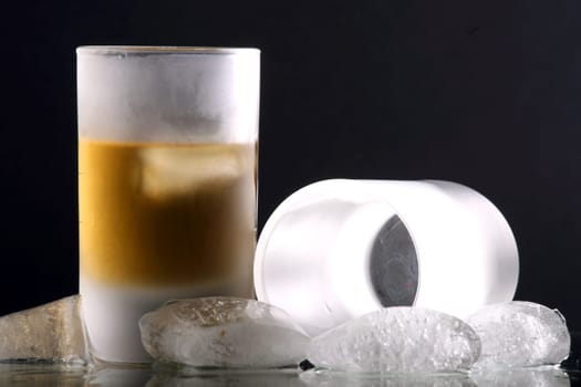 Glasses and ice