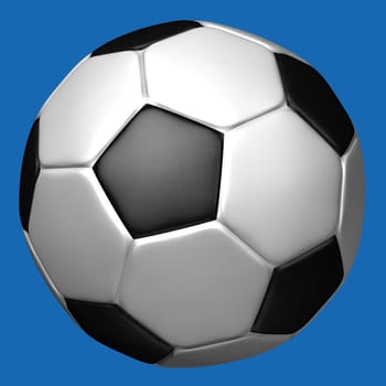 Soccer ball released in front of blue HG