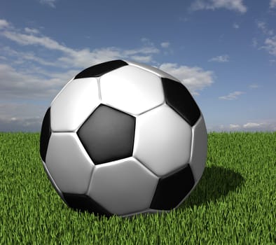 Soccer ball on grass