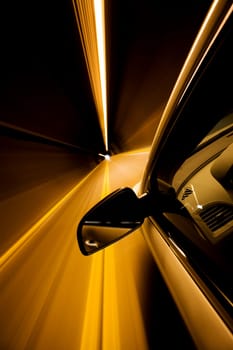 driving through tunnel