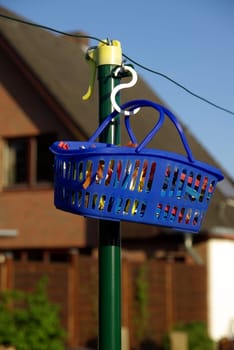 Clothesline in the garden