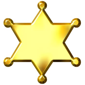3D Golden Sheriff Badge