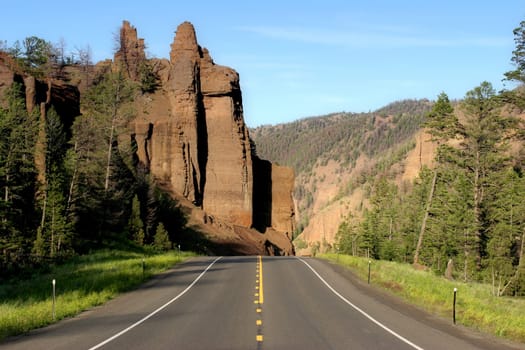 travel through Wyoming near Yellowstone