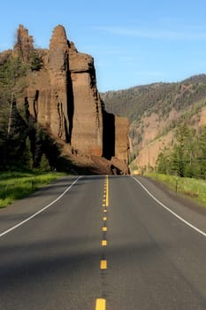 Road through Wyoming, near Yellowstone
