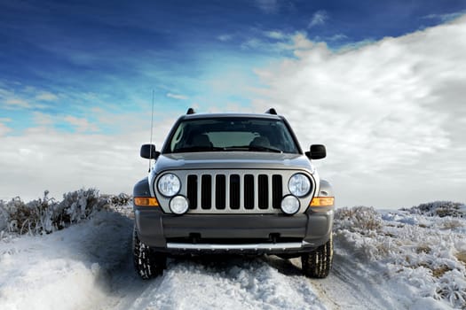 jeep on snow