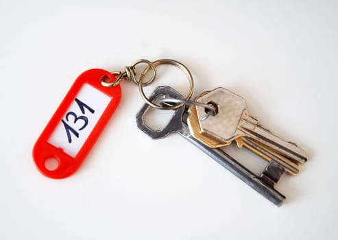 Keychain with red pendant