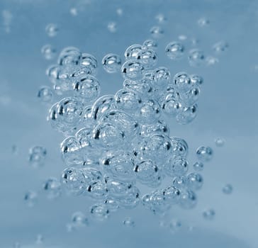 Clean spring water with bubble