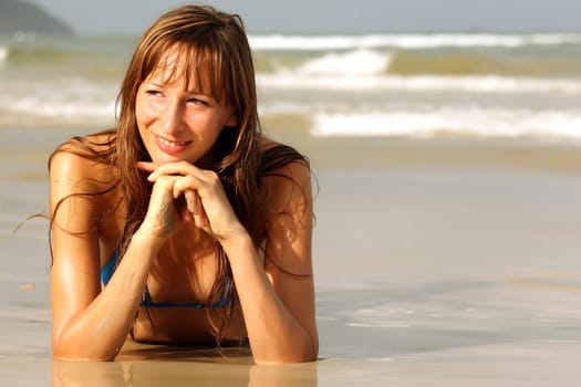 Portrait of woman on the beach