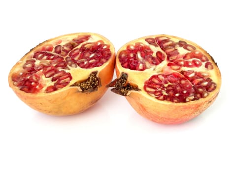 Pomegranate with white background