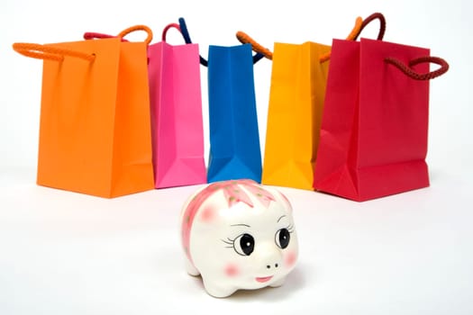 colorful paper bags for shopping