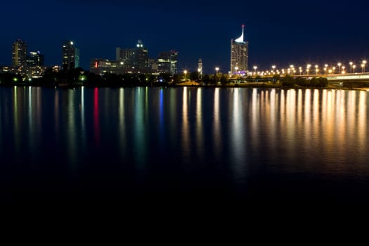 Vienna on the Danube at night