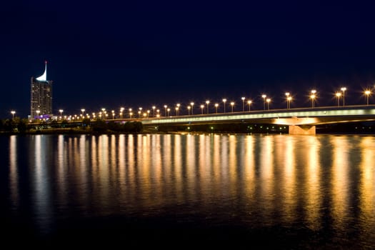 Vienna on the Danube at night