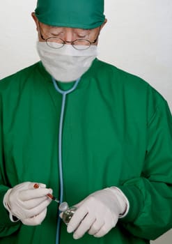 Doctor with syringe