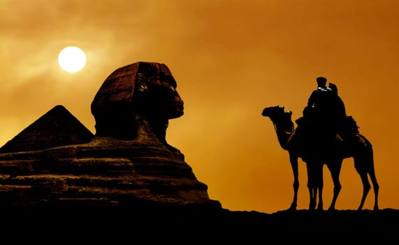 Symbol Egypt - pyramid, Sphinx, camel