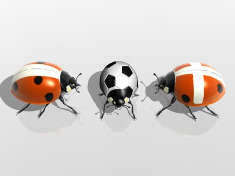 Ladybugs playing soccer