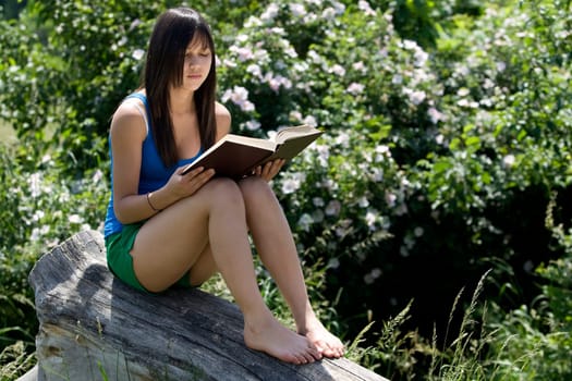 Girl reading book