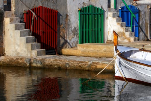 Scene in the port of Portocolom,Majorca,Spain