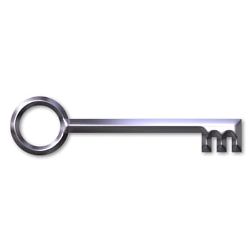 3D Silver Antique Key