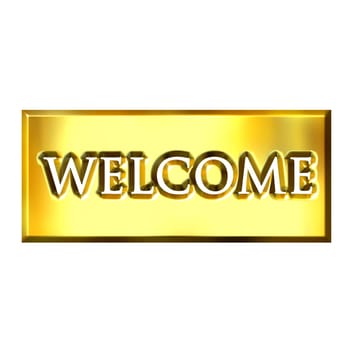 3D Golden Welcome Sign