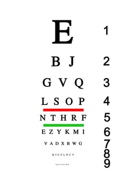 Eye test chart