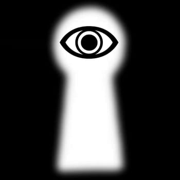 Eye Looking Through Keyhole