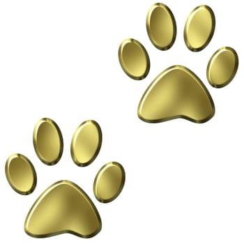 3D Golden Animal Foot Prints