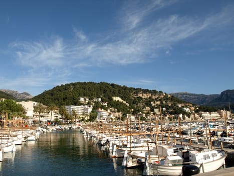 View of the harbour of Andratx Mallorca