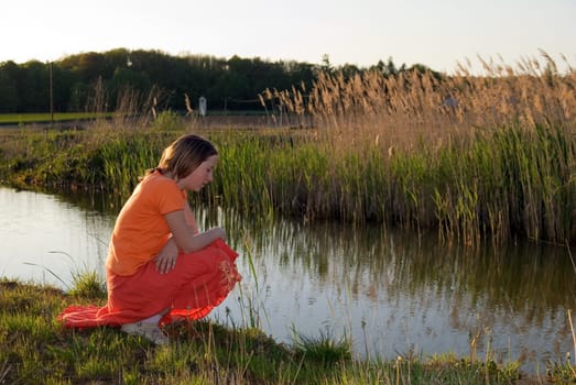 Girl at the lake
