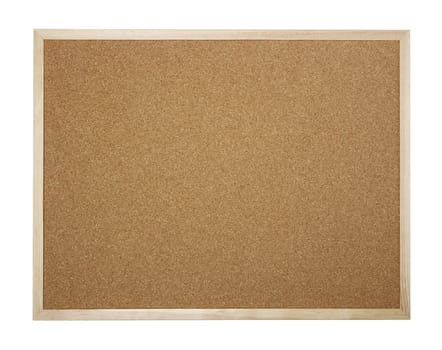 Blank cork board isolated on white