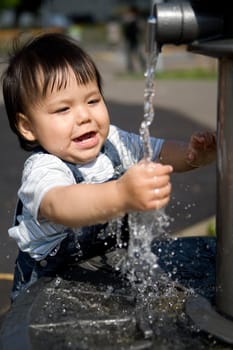 Baby at the fountain
