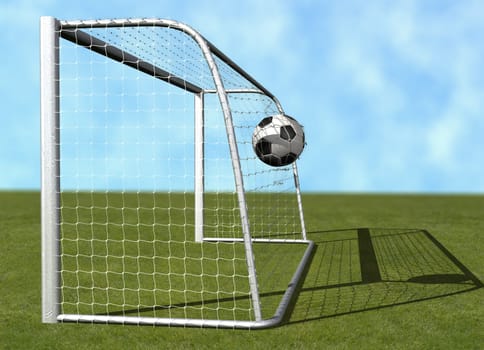 Soccer in goal