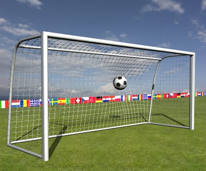 Soccer in goal