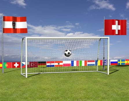 Soccer in goal