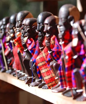 Maasai figurines at local market