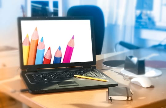 Notebook on desk