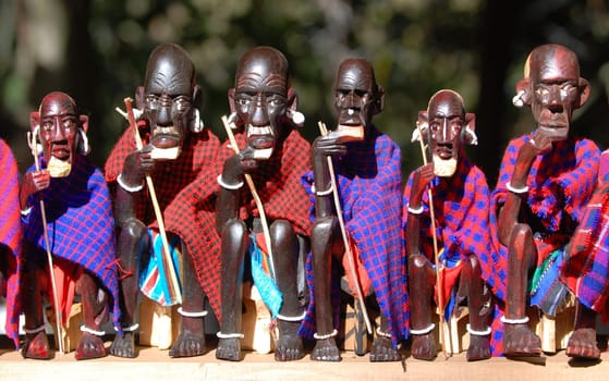 Maasai figurines at local market