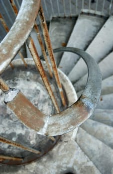 Railing of a spiral staircase