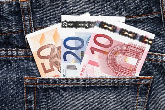 Euro Pocket Money In Blue Jeans
