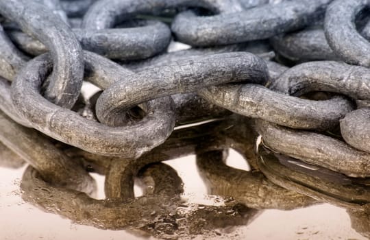Chain links on mirror