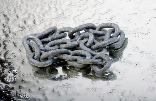 Chain on wet mirror