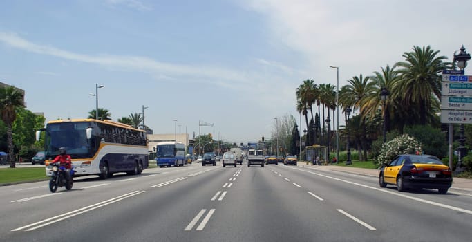 a main street in Barcelona