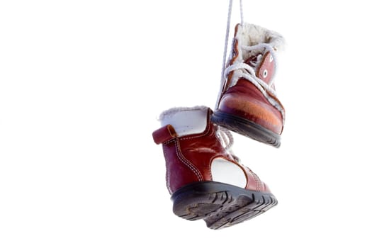 Children shoes isolated on white backgro