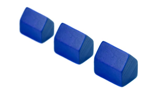 Three Blue Houses