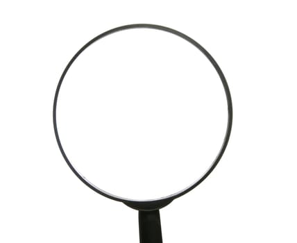 Top Of Simple Magnifying Glass Over Whit