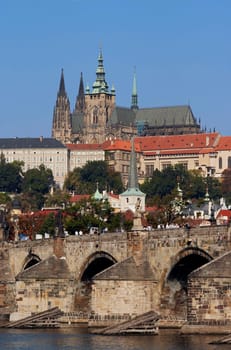 Prague castle and Charles bridge