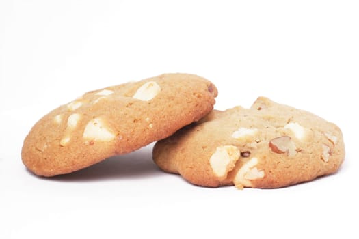 Two Cookie Biscuits With White Chocolate