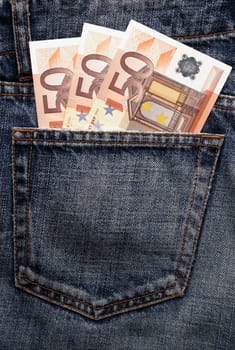 Euro Pocket Money In Blue Jeans
